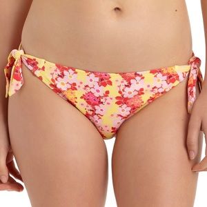 California W. Floral Print Side Tide Swim Bottom